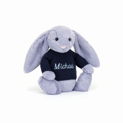 Jellycat Bashful Viola Conejo with Navy Jumper | DVLS-60351